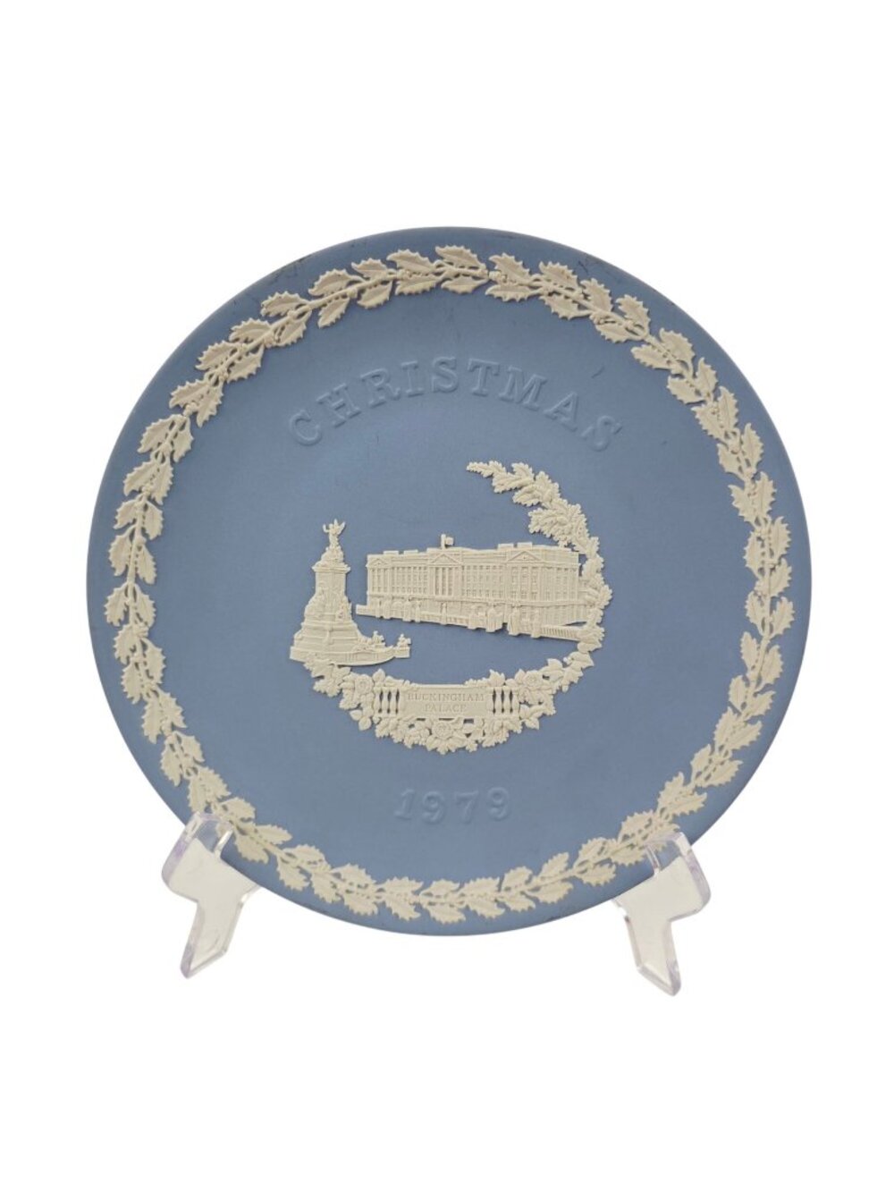 Vintage Wedgwood Collector Plate Buckingham Palace 1979 Christmas Blue Jasperwar